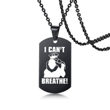 Load image into Gallery viewer, I Can't Breath Pendant Necklace Black Stainless Steel Charm Necklace