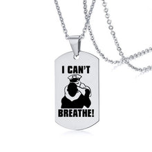 Load image into Gallery viewer, I Can't Breath Pendant Necklace Black Stainless Steel Charm Necklace