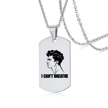 Load image into Gallery viewer, I Can't Breath Pendant Necklace Black Stainless Steel Charm Necklace