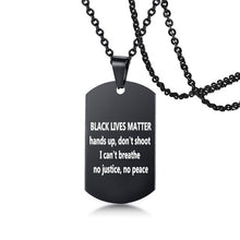 Load image into Gallery viewer, I Can't Breath Pendant Necklace Black Stainless Steel Charm Necklace
