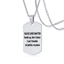 Load image into Gallery viewer, I Can't Breath Pendant Necklace Black Stainless Steel Charm Necklace