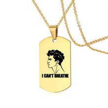 Load image into Gallery viewer, I Can't Breath Pendant Necklace Black Stainless Steel Charm Necklace