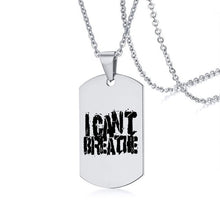 Load image into Gallery viewer, I Can't Breath Pendant Necklace Black Stainless Steel Charm Necklace