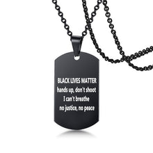 Load image into Gallery viewer, USA Black Resist Fist I Can't Breathe Pendant Necklace Stainless Steel George Floyd Black Lives Matter Necklaces Jewelry