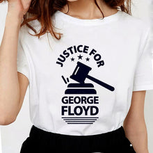 Load image into Gallery viewer, ANTI-RACISM Justice For George Floyd T Shirts Women Letter