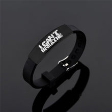 Load image into Gallery viewer, POFUNUO American Protest I Can't Breath Bracelets Black Stainless Steel Silicone Bracelets&Bangles