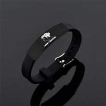 Load image into Gallery viewer, POFUNUO American Protest I Can't Breath Bracelets Black Stainless Steel Silicone Bracelets&Bangles