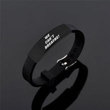 Load image into Gallery viewer, POFUNUO American Protest I Can't Breath Bracelets Black Stainless Steel Silicone Bracelets&Bangles