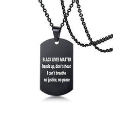 Load image into Gallery viewer, Black Keepsake Pendant Stainless Steel Necklaces Support George Floyd