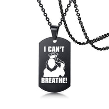 Load image into Gallery viewer, I Can't Breath Pendant Necklace Black Stainless Steel Charm Necklace
