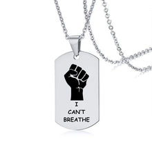 Load image into Gallery viewer, I Can't Breath Pendant Necklace Black Stainless Steel Charm Necklace
