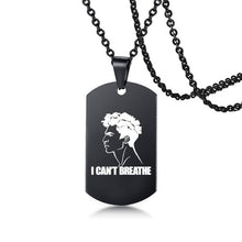 Load image into Gallery viewer, I Can't Breath Pendant Necklace Black Stainless Steel Charm Necklace
