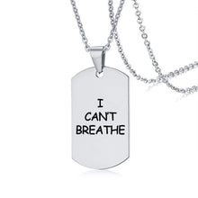 Load image into Gallery viewer, I Can't Breath Pendant Necklace Black Stainless Steel Charm Necklace
