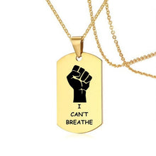 Load image into Gallery viewer, I Can't Breath Pendant Necklace Black Stainless Steel Charm Necklace
