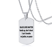 Load image into Gallery viewer, USA Black Resist Fist I Can't Breathe Pendant Necklace Stainless Steel George Floyd Black Lives Matter Necklaces Jewelry
