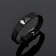 Load image into Gallery viewer, POFUNUO American Protest I Can't Breath Bracelets Black Stainless Steel Silicone Bracelets&amp;Bangles
