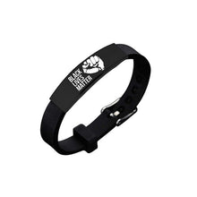 Load image into Gallery viewer, POFUNUO American Protest I Can't Breath Bracelets Black Stainless Steel Silicone Bracelets&amp;Bangles
